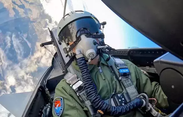 A pilot in a J-10 fighter on January 6. [Chinese Ministry of Defence]