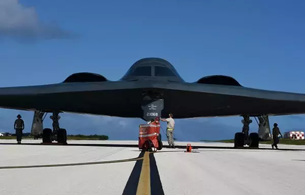The US Air Force's B-2 Spirit stealth bomber is shown here at Andersen Air Force Base in Guam in 2018. [US Air Force]