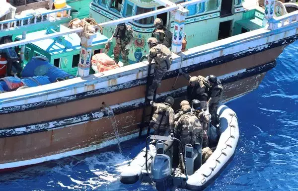A French warship operating in support of CTF 150 conducted four illegal drug seizures between April 19 and May 18 worth a total estimated $108 million from fishing vessels transiting international waters in the Indian Ocean. [Combined Maritime Forces]