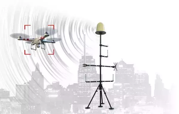 A depiction of the CORIAN fixed site version that provides facility protection against UAS threats to warfighters and critical infrastructure. [CACI]