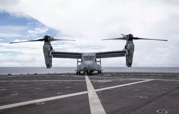 An Osprey helicopter aboard the USS New Orleans in 2022. [US Navy]