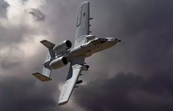 An A-10 Thunderbolt II flies over the Nevada Test and Training Range during a weapon evaluation mission September 15, 2022. The A-10 offers excellent maneuverability at low speeds and altitude while maintaining a highly accurate weapon-delivery platform. [US Air Force]