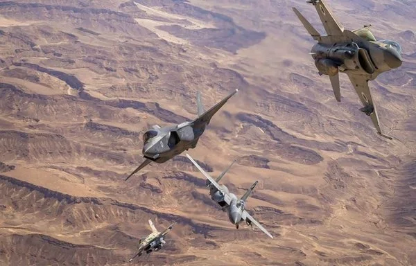 US-made Israeli jets during an exercise. [Israeli Air Force]