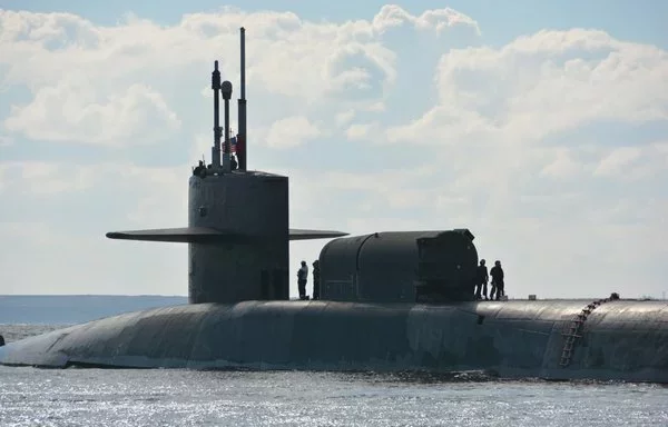 The Ohio-class guided-missile USS Georgia, operating in the US Sixth Fleet area of operations, conducts a brief stop for personnel near Limassol, Cyprus, January 15, 2022. [US Navy]