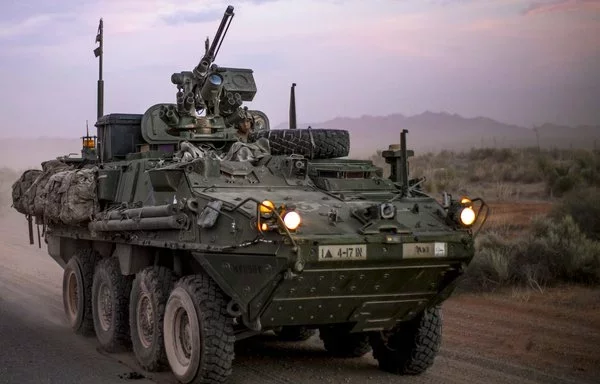 A Stryker takes part in a field exercise in Texas on July 30, 2018. [US Army]