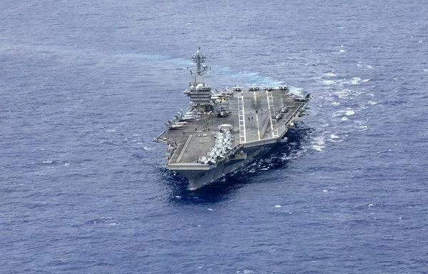 The Nimitz-class aircraft carrier USS Abraham Lincoln transits the Pacific Ocean in this undated photo. [US Navy]