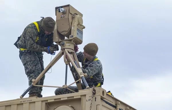 Marines set up the Compact Laser Weapon System at Camp Lejeune in North Carolina February 20, 2020. [US Marine Corps]