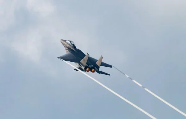 An F-15E Strike Eagle takes off from Robins Air Force Base, Georgia, September 24. [US Air Force]