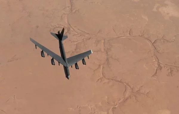 A US Air Force B-52H Stratofortress conducts a combat air patrol in the US Central Command area of responsibility, December 15, 2024. [US Air Force]